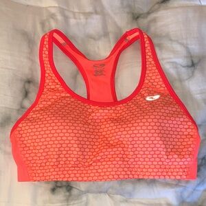 NWOT Champion Coral Pink Hex-Accent Racerback Sports Bra
